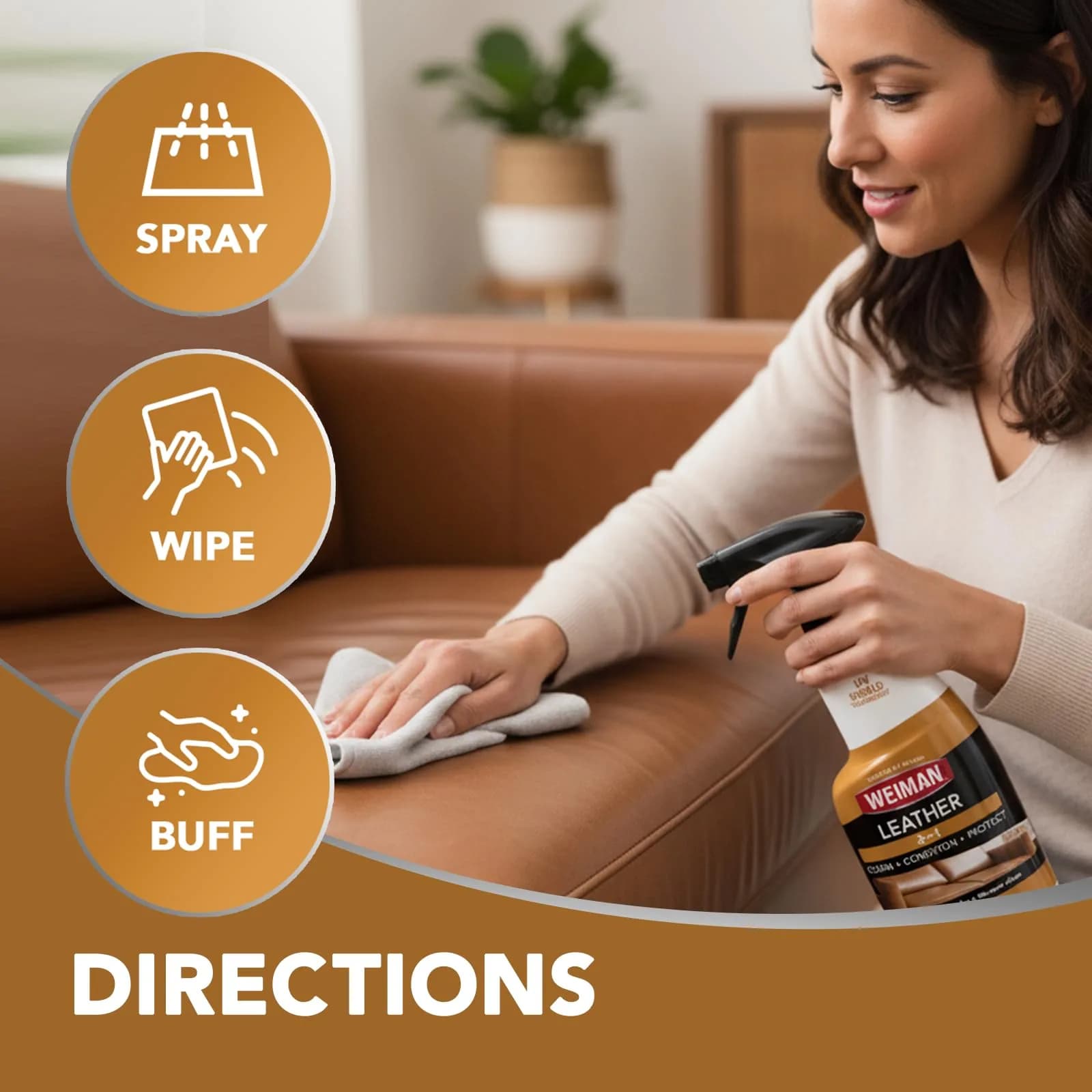Weiman Leather Cleaner, Conditioner & Protector 6 Pack (22 Fl Oz Each) | Restores & Protects Finished Leather - view 7