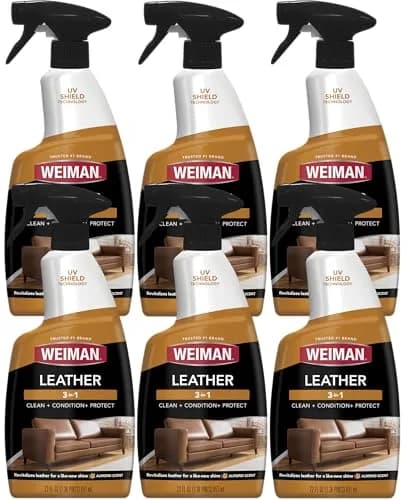 Weiman Leather Cleaner, Conditioner & Protector 6 Pack (22 Fl Oz Each) | Restores & Protects Finished Leather thumbnail 1