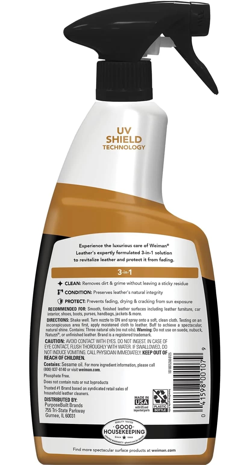 Weiman Leather Cleaner, Conditioner & Protector 6 Pack (22 Fl Oz Each) | Restores & Protects Finished Leather - view 8
