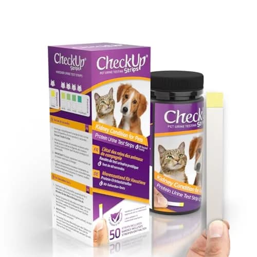 KIT4CAT CheckUp Protein Urine Test Strips for Cats & Dogs, 50 Count | Non-Invasive Pet Health Monitoring thumbnail 1
