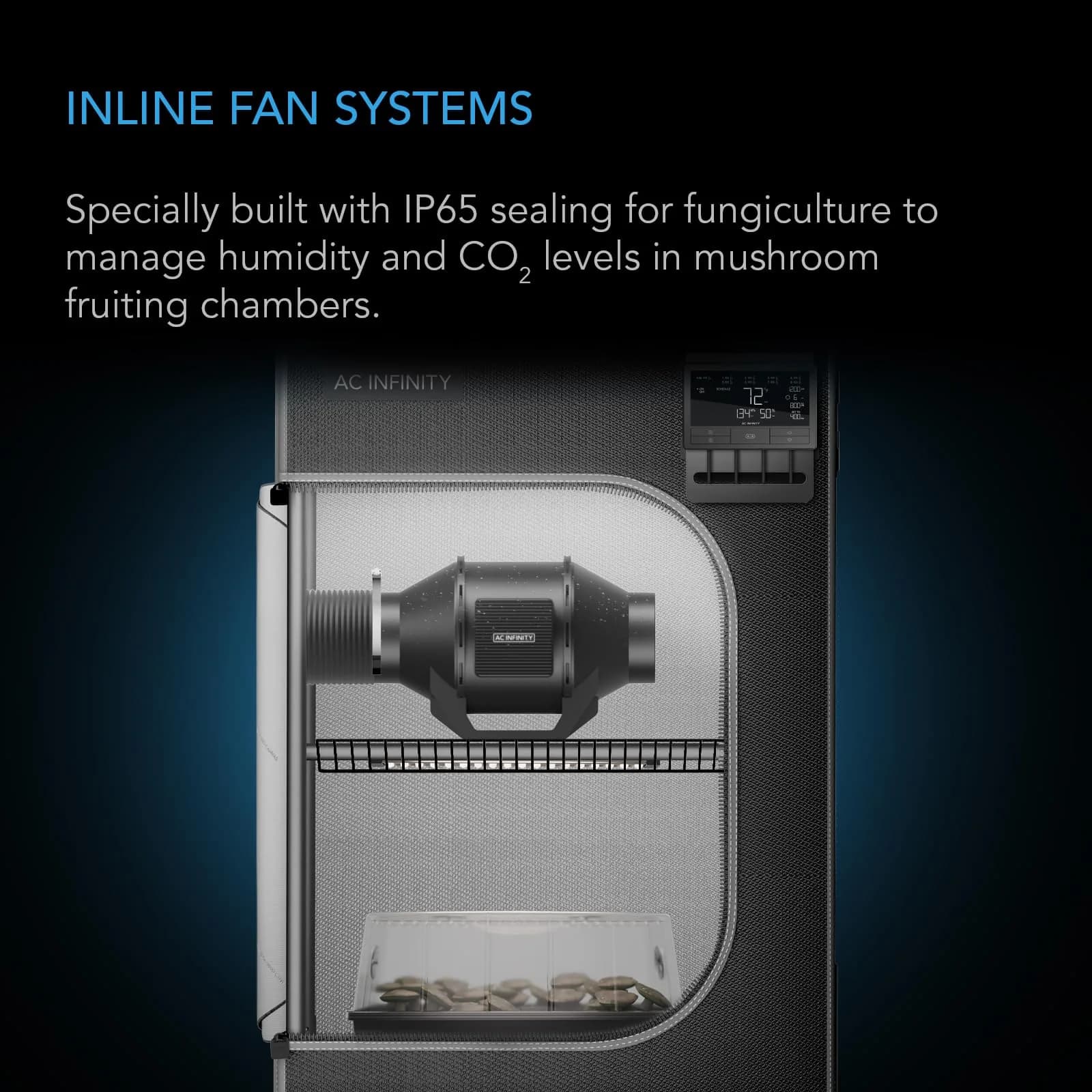 AC Infinity CLOUDLINE PRO S4 Inline Duct Fan 4” (100mm) | Quiet EC Motor Ventilation for Grow Tents & AV Closets - view 2