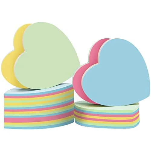OSOPOLA Heart-Shaped Sticky Notes 1000 Sheets | Colorful Memo Pads for Office & School thumbnail 1