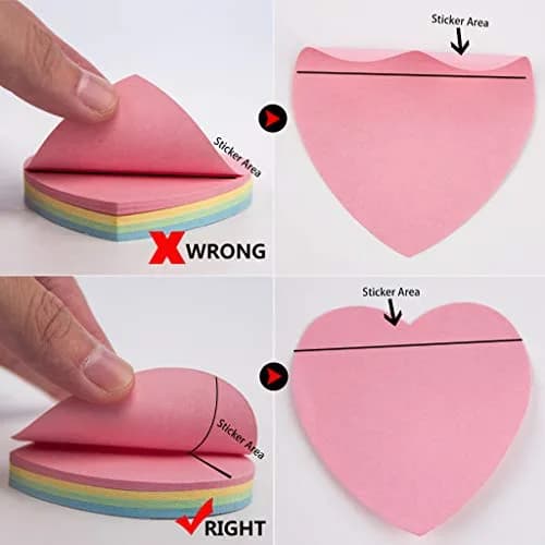 OSOPOLA Heart-Shaped Sticky Notes 1000 Sheets | Colorful Memo Pads for Office & School thumbnail 4