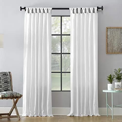 Archaeo Washed Cotton Twist Tab Curtain, 52" x 95", White | Classic Twist Tab Design for Indian Homes thumbnail 1