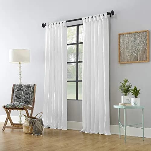 Archaeo Washed Cotton Twist Tab Curtain, 52" x 95", White | Classic Twist Tab Design for Indian Homes thumbnail 5