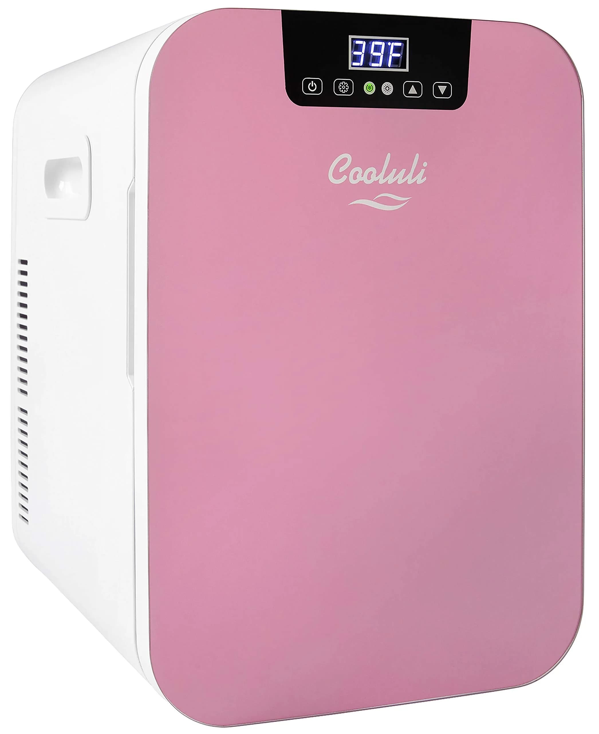 Cooluli 20L Mini Fridge Pink | Compact Digital Thermostat & EcoMax Technology