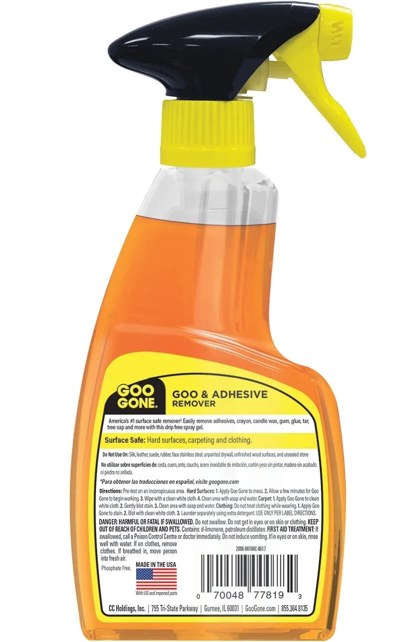 Goo Gone Spray Adhesive Remover Gel 6 Pack 12 Fl Oz (72 Fl Oz Total) | Citrus Cleaning Power for Glue, Stickers, Tape, Gum, Wax - view 9