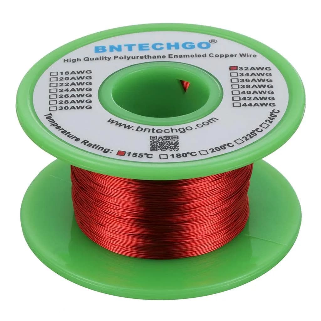 BNTECHGO 32 AWG Magnet Wire 1234 ft (4 oz) Red | High-Quality Enameled Copper Coil Wire - main product image