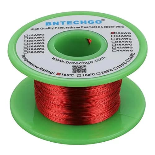 BNTECHGO 32 AWG Magnet Wire 1234 ft (4 oz) Red | High-Quality Enameled Copper Coil Wire thumbnail 1