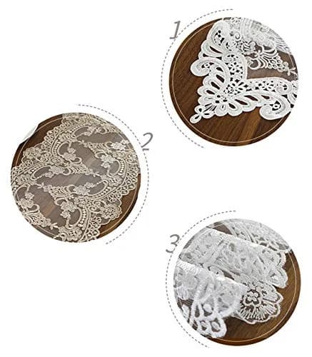 Gleamique Lace Table Runner and Dresser Scarf Floral Champagne 10 x 60 Inches | Elegant Vintage Lace Decor thumbnail 4