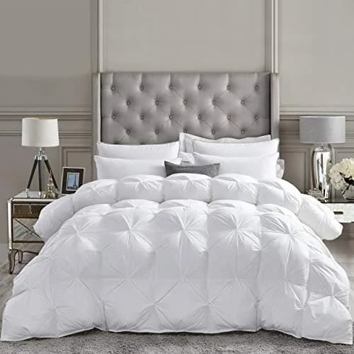 Egyptian Bedding Twin Size Comforter | All-Season Goose Down Feather Fiber | 50 oz. | White thumbnail 1