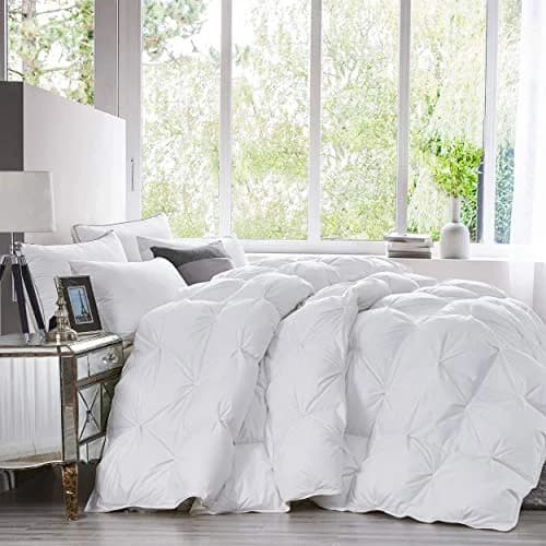 Egyptian Bedding Twin Size Comforter | All-Season Goose Down Feather Fiber | 50 oz. | White thumbnail 2