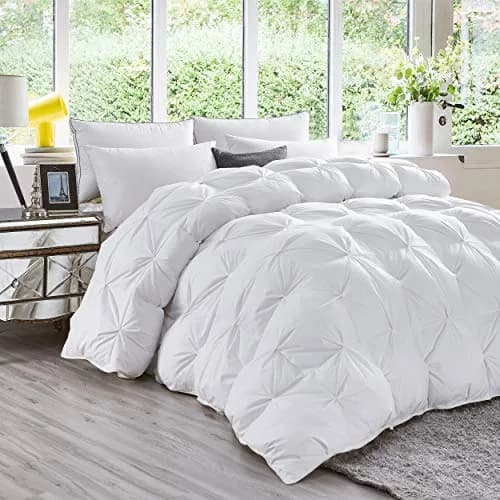 Egyptian Bedding Twin Size Comforter | All-Season Goose Down Feather Fiber | 50 oz. | White thumbnail 3