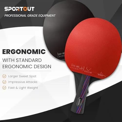 Sportout Table Tennis Racket Set | Portable Premium Paddle for Indoor & Outdoor Play thumbnail 3