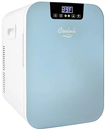 Cooluli 20L Mini Fridge for Bedroom, Car & Dorm - Digital Temp Control, EcoMax Technology, Blue thumbnail 1
