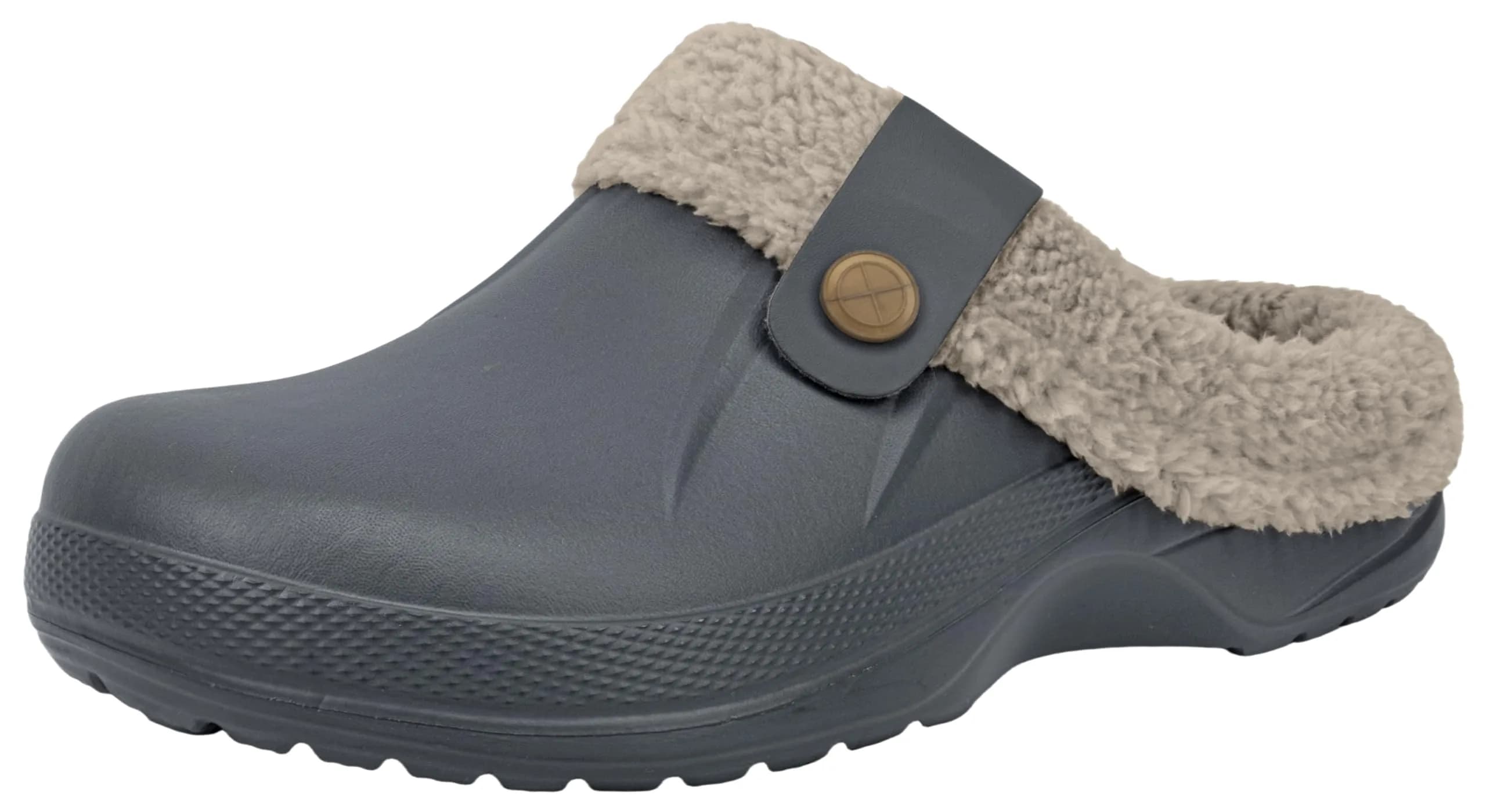 ChayChax Fur Lined Clogs Fuzzy Slippers for Women and Men, Grey, 11-11.5W/9.5-10M | Ultra Warm Indoor Outdoor Comfort — Grey / 11-11.5 Women/9.5-10 Men