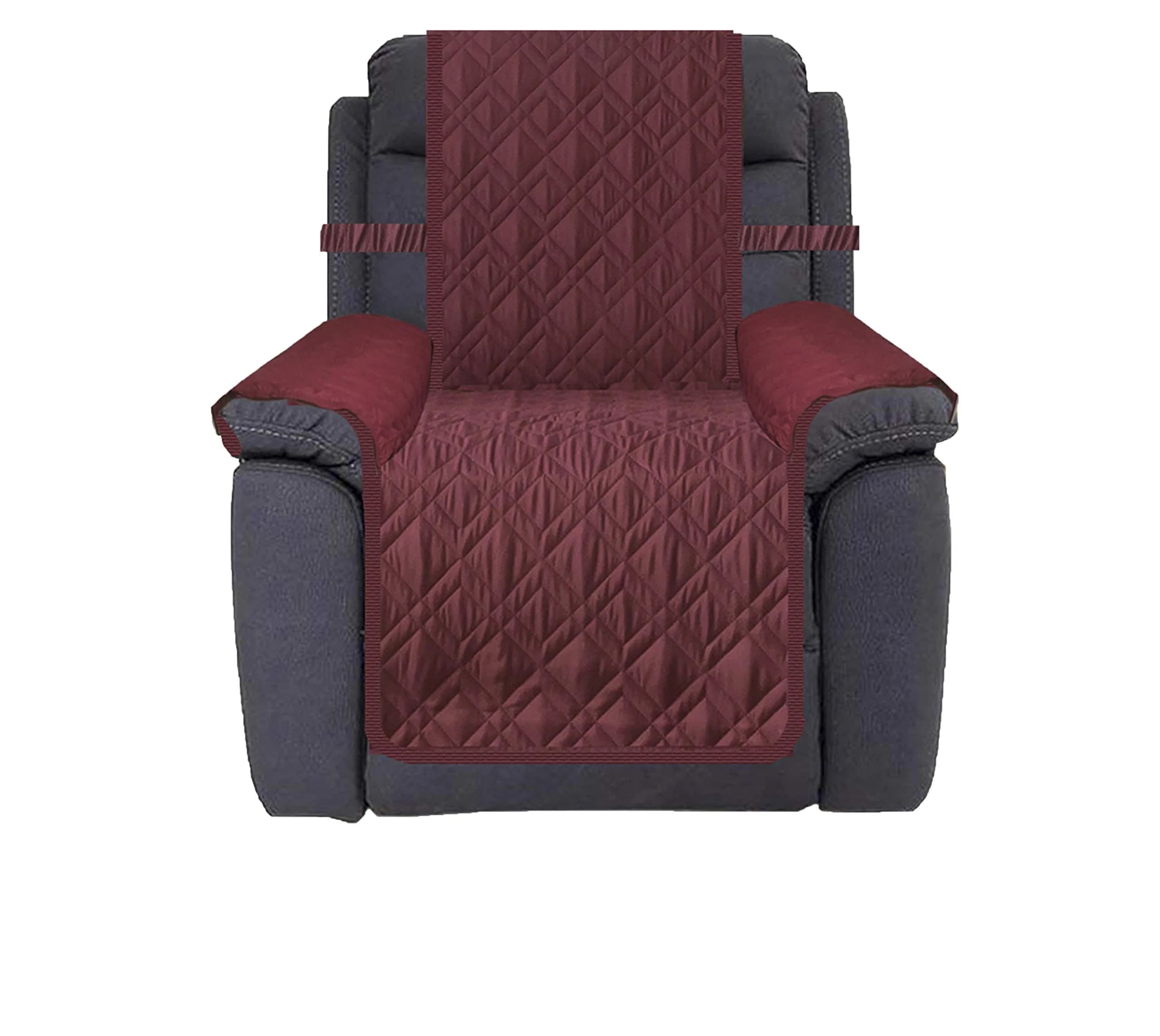 Ameritex Waterproof Nonslip Recliner Cover Stay in Place | Furniture Protector for Pets & Kids (Blue, 23") — Burgundy