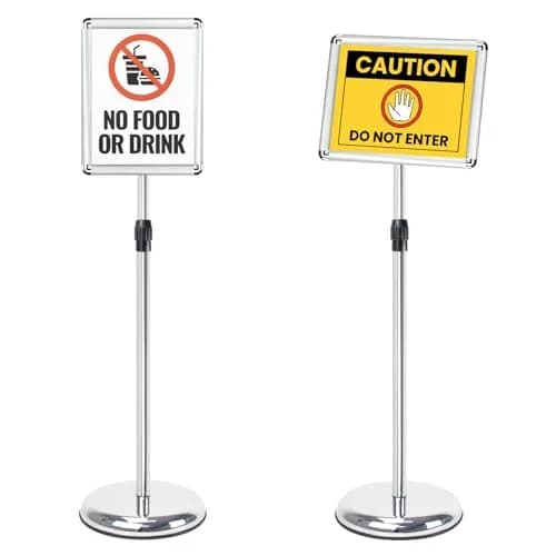 Mutualsign Adjustable Floor Standing Pedestal Sign Holder 8.5 x 11" (21.6 x 27.9 cm) | 31.5-48" Height, 360° Rotation thumbnail 1