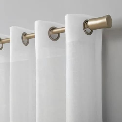 Archaeo Slub Textured Linen Blend Grommet Top Curtain, 52" x 84" | Rustic Organic Look thumbnail 2