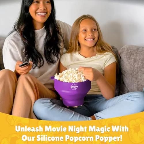 POPCO HotPop Silicone Popcorn Maker - 15-Cup Capacity Collapsible Bowl | Microwave Popcorn Popper for Family Movie Nights thumbnail 4
