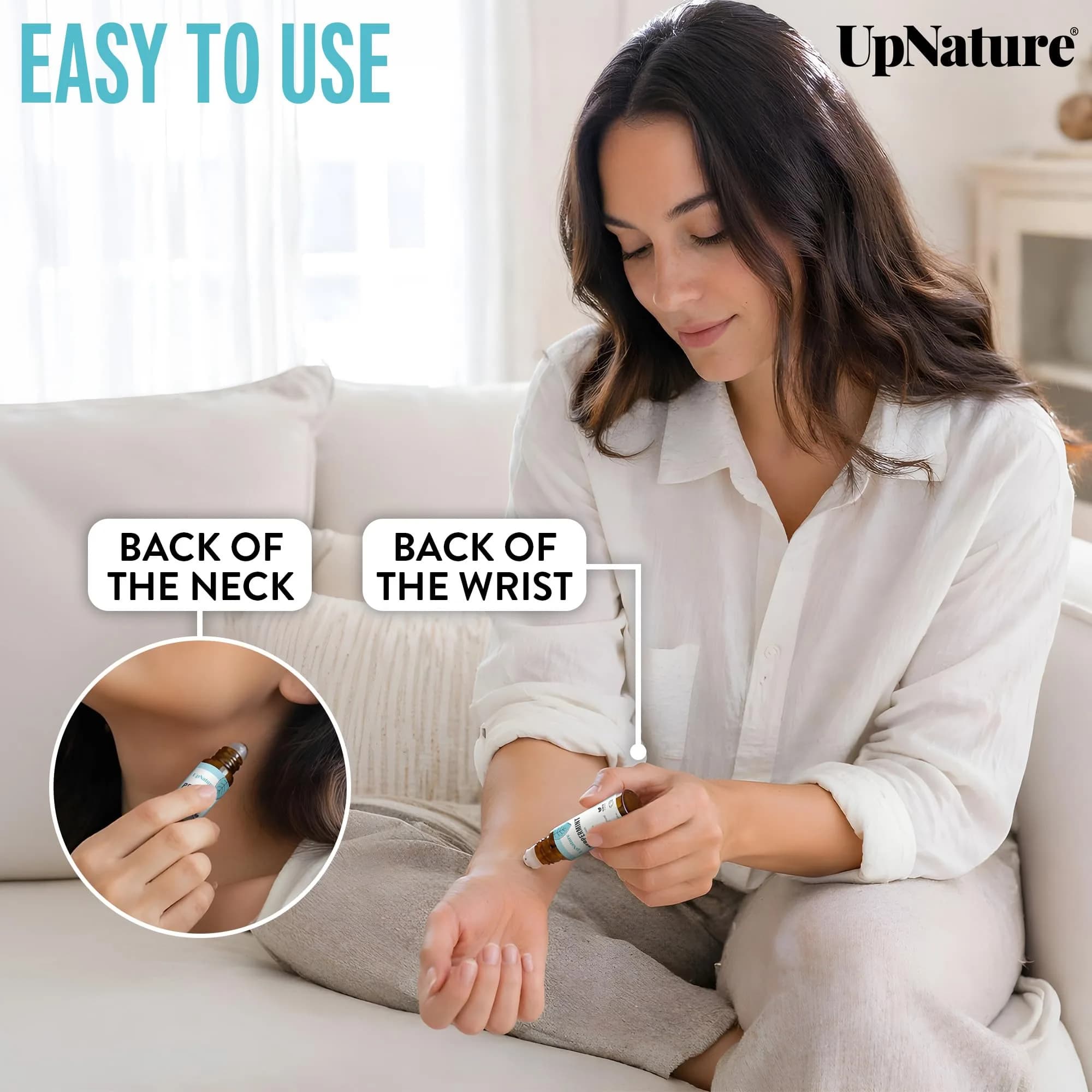 UpNature Peppermint Essential Oil Roll On Blend 10ml (0.33 Fl Oz) | Natural Breathing Support - view 4