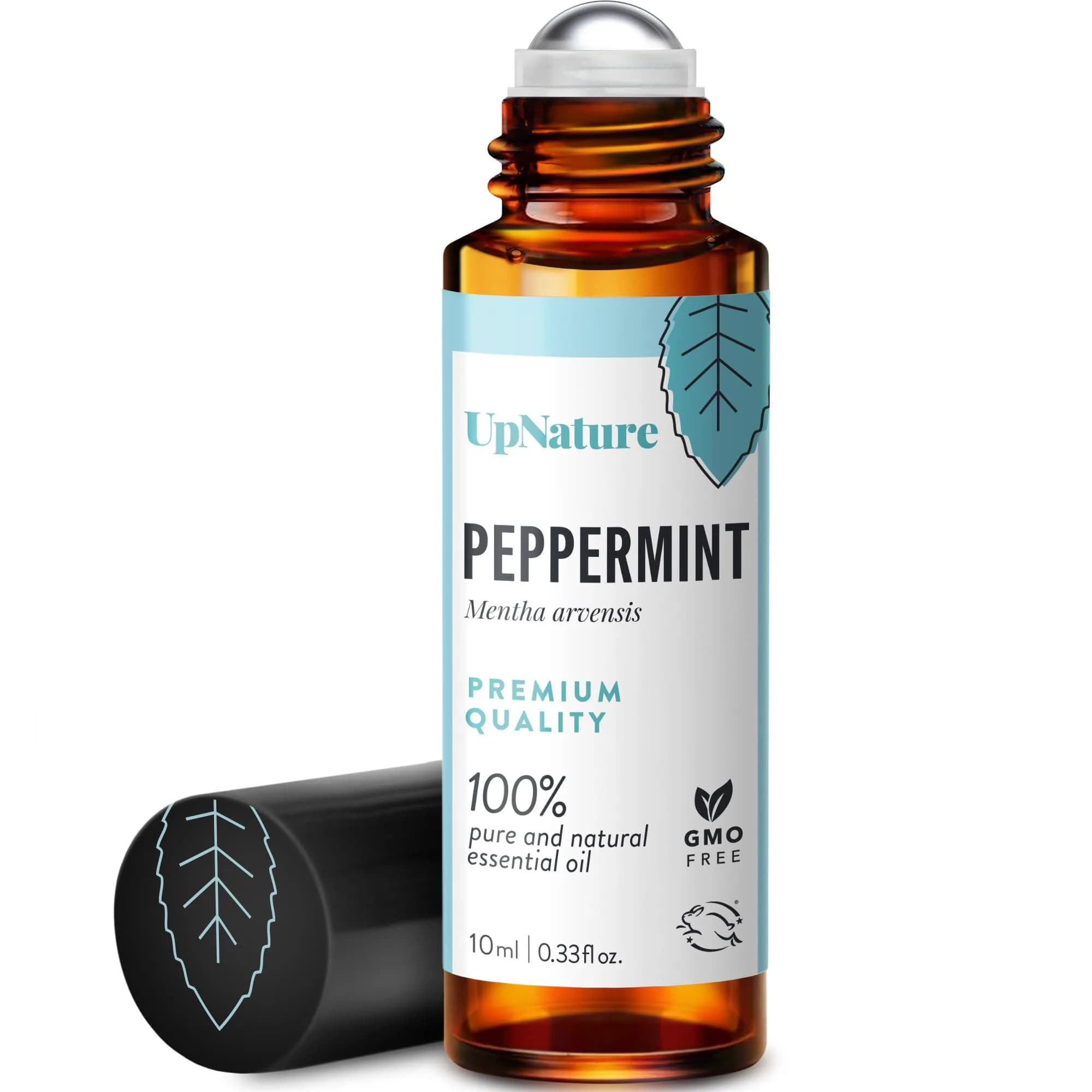 UpNature Peppermint Essential Oil Roll On Blend 10ml (0.33 Fl Oz) | Natural Breathing Support - main product image