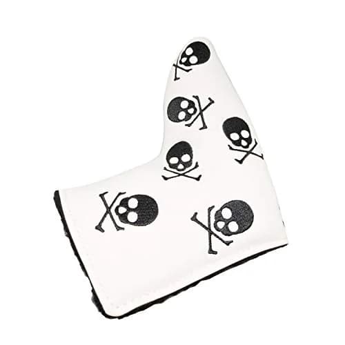 Mykepoda Golf Skull Headcover for Most Putters | Waterproof Synthetic PU Leather (White) thumbnail 3