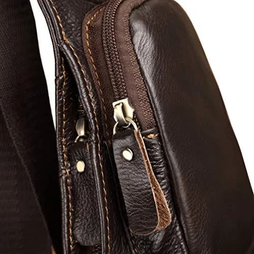 Hebetag Leather Sling Bag Backpack 31cm (12.2") | Vintage Crossbody Daypack for Men & Women thumbnail 8