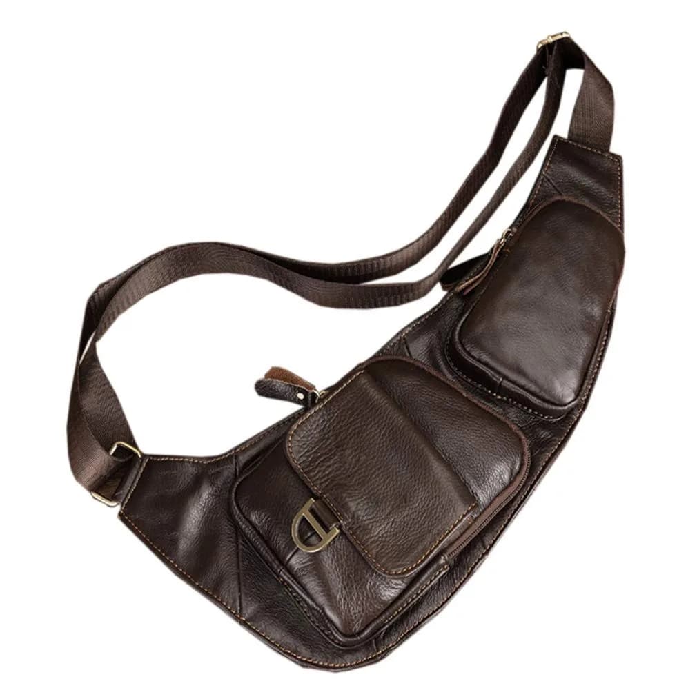 Hebetag Leather Sling Bag Backpack 31cm (12.2") | Vintage Crossbody Daypack for Men & Women - view 3