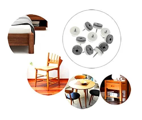 ALIMITOPIA Screw-on Furniture Felt Pads 24mm (0.95") White, 40 Count | Protect Hardwood Floors & Furniture Legs thumbnail 7