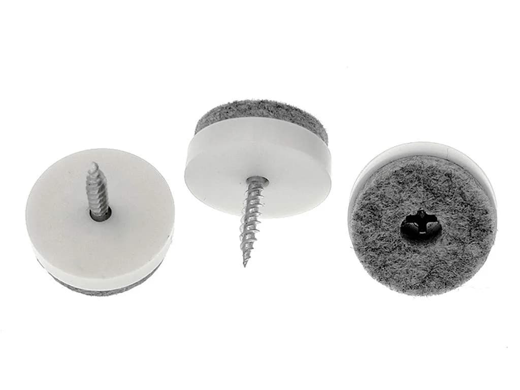 ALIMITOPIA 40pcs 24mm Screw-on Felt Furniture Pads for Chair Legs - White - view 3