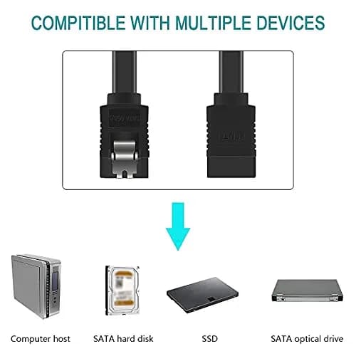 BENFEI SATA Cable III 3 Pack 18 Inch | 6Gbps Data Transfer with Locking Latch thumbnail 5