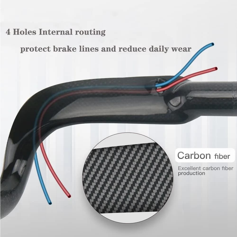 Alfa Pasca 31.8 x 440mm No Logo 3K Glossy Carbon Fiber Aero Road Bike Handlebars - view 4