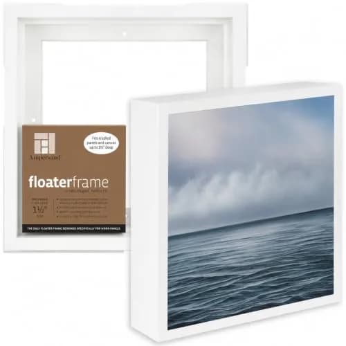 Ampersand Float Frame 1.5In Bold 10X10 White | Premium Hardwood Canvas & Panel Frame thumbnail 1