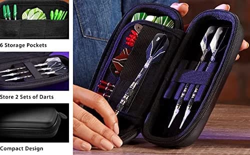 Casemaster Sentry Slim 6 Dart Case Blue Zipper | Heavy-Duty EVA Shell for 6 Darts thumbnail 2
