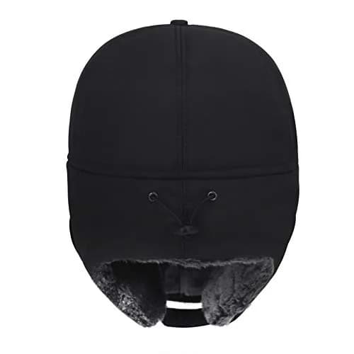Greenery-GRE Black Trapper Hat with Fur Lining | Windproof & Insulated for Cold Weather thumbnail 9