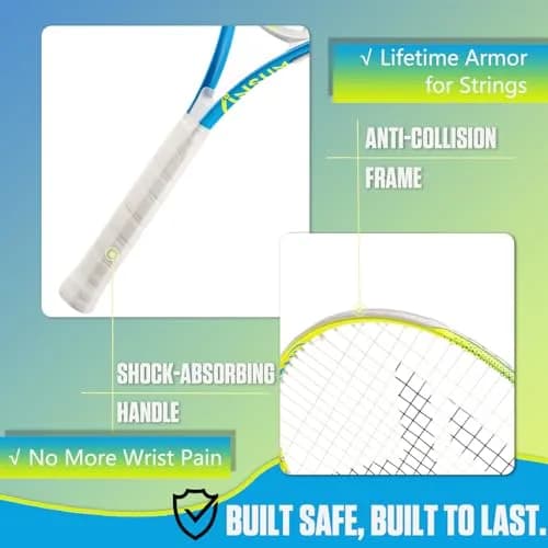 INSUM Junior Tennis Racket 25 Inch (63.5 cm) | Ages 9-10, Lightweight Aluminum, Beginner Racquet with Cover thumbnail 2
