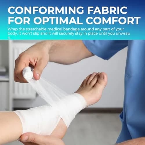 MED PRIDE Conforming Gauze Rolls 12 Pack | Disposable Nonsterile Wound Dressings for Minor Injuries thumbnail 4