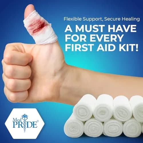 MED PRIDE Conforming Gauze Rolls 12 Pack | Disposable Nonsterile Wound Dressings for Minor Injuries thumbnail 5