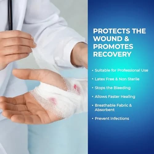 MED PRIDE Conforming Gauze Rolls 12 Pack | Disposable Nonsterile Wound Dressings for Minor Injuries thumbnail 3