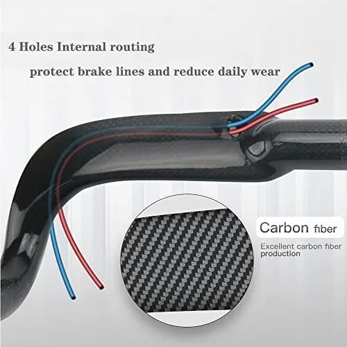 Alfa Pasca Carbon Road Bike Handlebars 31.8mm x 420mm | Lightweight T800 Carbon Fiber with Internal Routing thumbnail 4