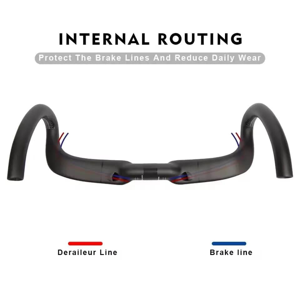 Alfa Pasca 31.8 x 420mm No Logo 3K Matte Carbon Fiber Aero Road Bike Handlebars - view 4