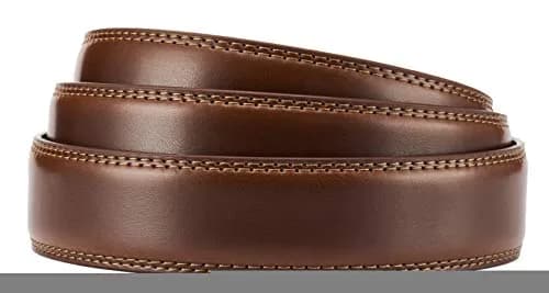 CHAOREN Ratchet Belt Replacement Strap 1 1/4" (32mm) Cognac Genuine Leather | Adjustable Fit for Waist 36"-42" thumbnail 2