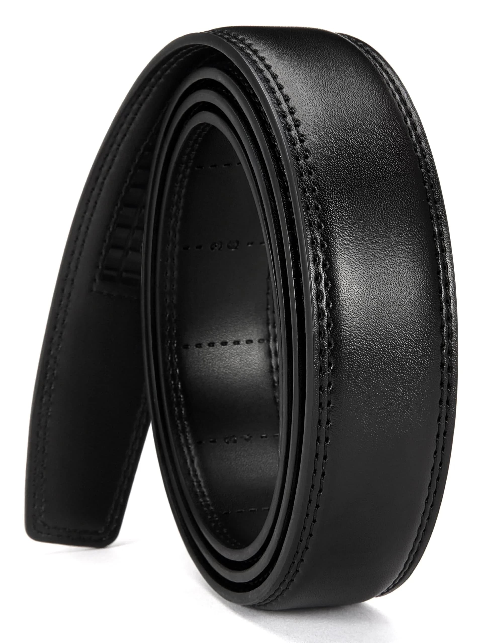CHAOREN Ratchet Belt Replacement Strap 1 1/4" (32mm) Gun Black | Adjustable Genuine Leather Belt for Men — Gun Black / 36" to 42" Waist Adjustable