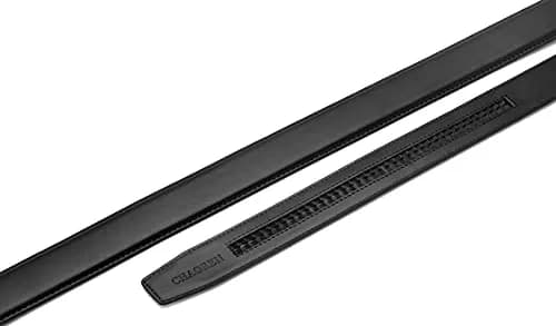 CHAOREN Ratchet Belt Replacement Strap 1.25" (32mm) Gun Black Leather | Adjustable Fit for 36"-42" Waist thumbnail 3