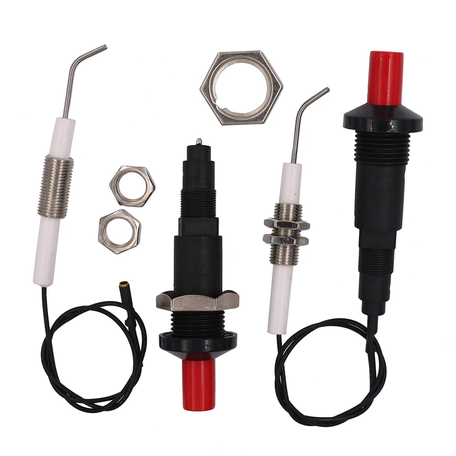 METER STAR Push Button Piezo Igniter with 11.8" Ceramic Electrode Wire Set of 2 | Universal Gas Grill & Range Spark Generator — Scan Photo