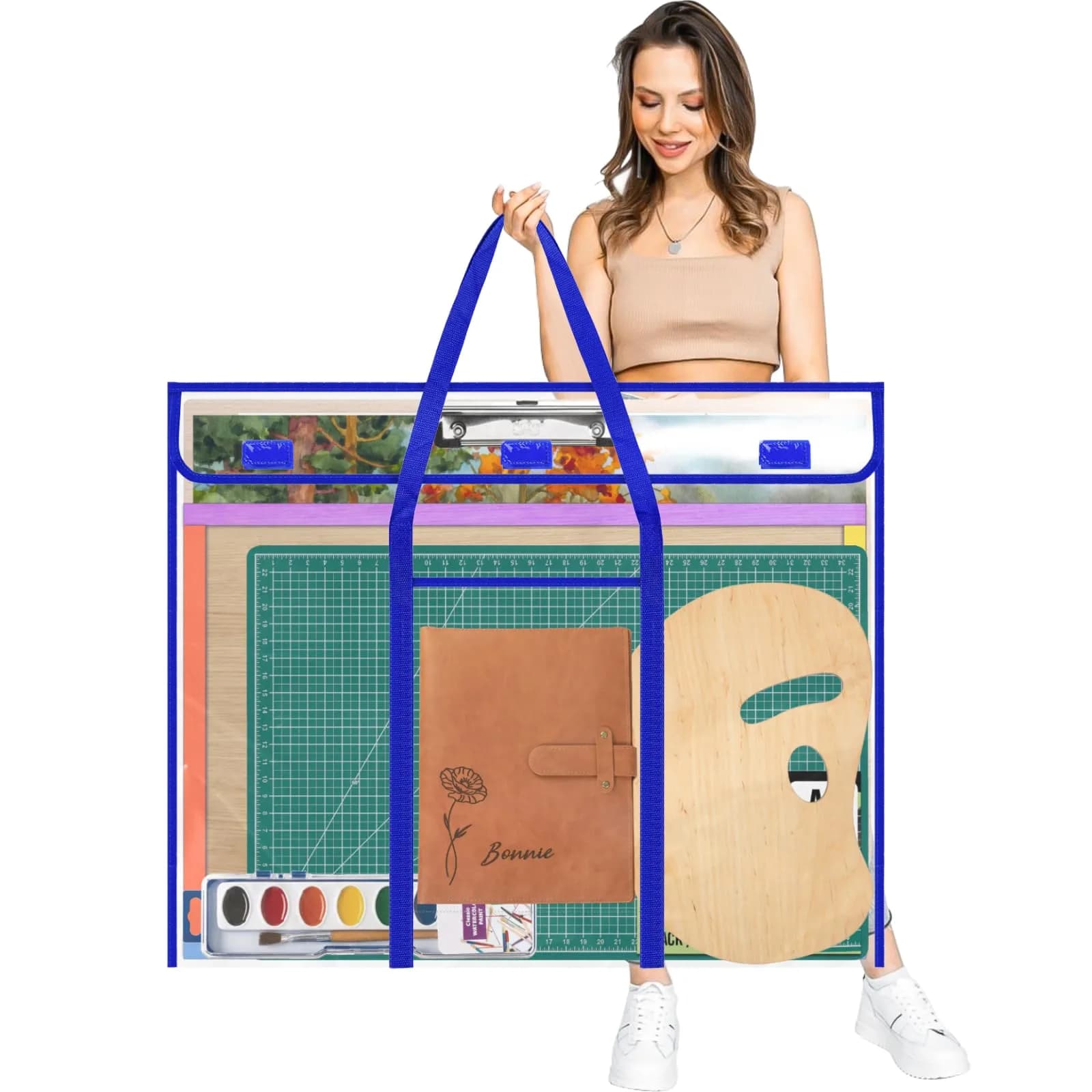 ZKOO Bulletin Board Poster Storage Bag 30" x 24" (76.2 cm x 61 cm) | Heavy Duty PVC Organizer for Teachers & Artists - main product image