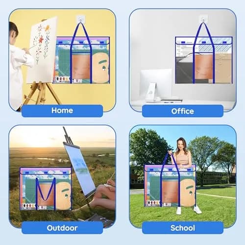 ZKOO Bulletin Board Poster Storage Bag 30" x 24" (76.2 cm x 61 cm) | Heavy Duty PVC Organizer for Teachers & Artists thumbnail 5