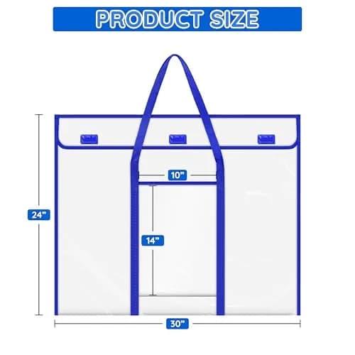 ZKOO Bulletin Board Poster Storage Bag 30" x 24" (76.2 cm x 61 cm) | Heavy Duty PVC Organizer for Teachers & Artists thumbnail 2
