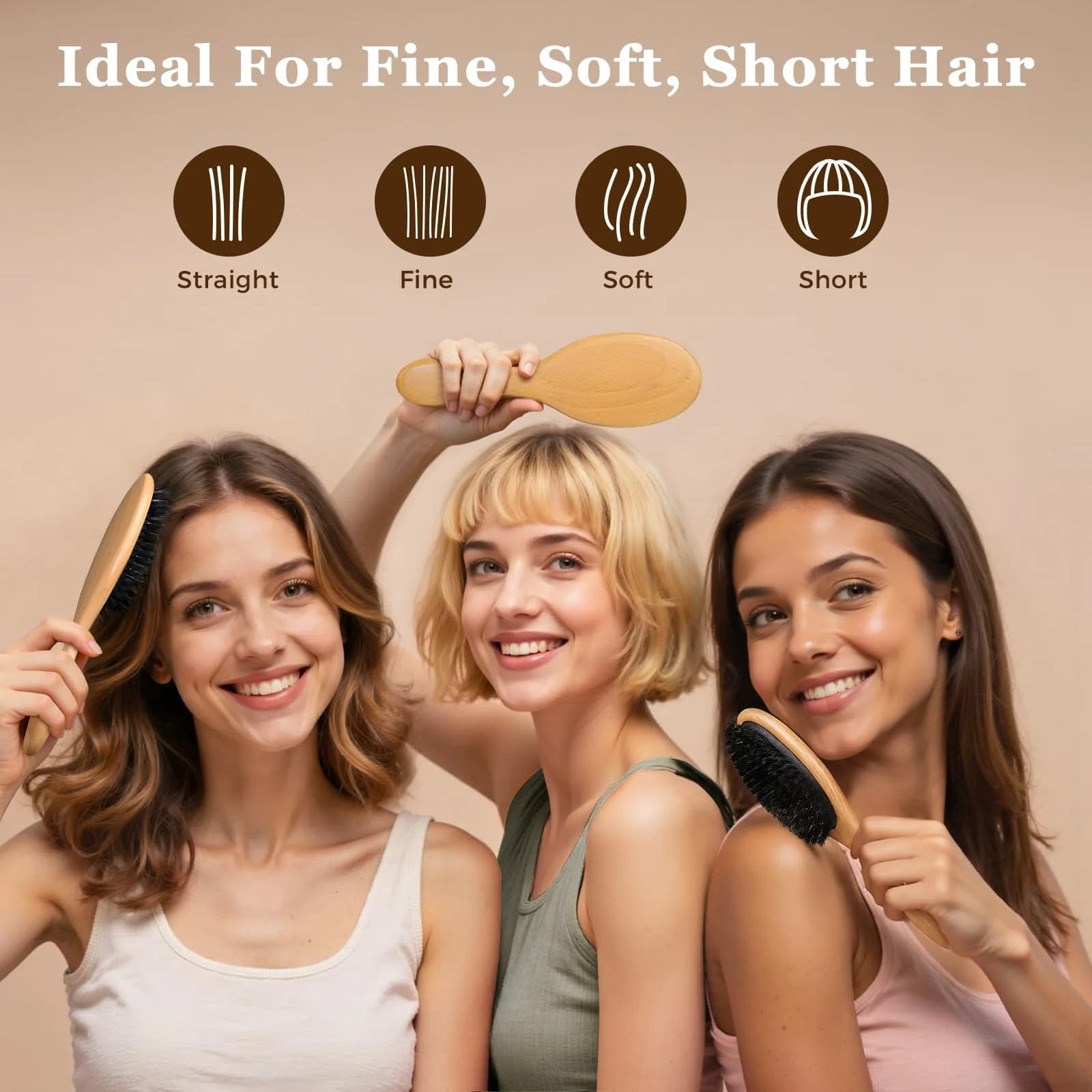 BLACK EGG Black Boar Bristle Hair Brush - Smoothing & Shine for All Hair Types - view 4